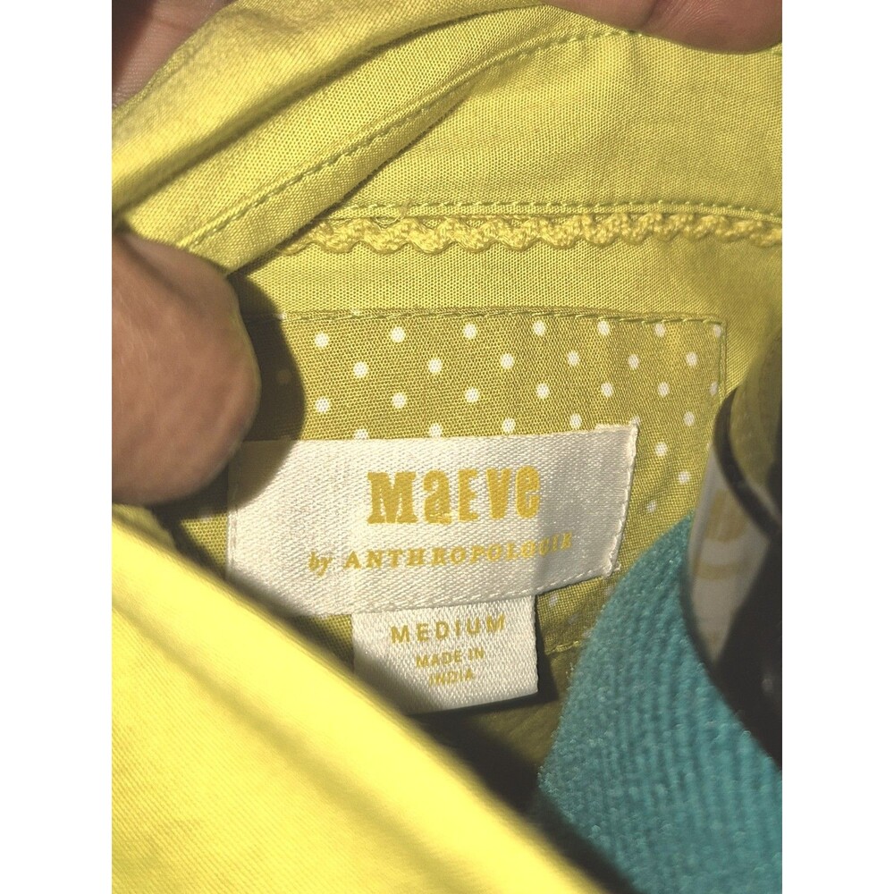 MAEVE By Anthropologie The Bennet Buttondown Shirt Colorblock Size Medium - Picture 2 of 7